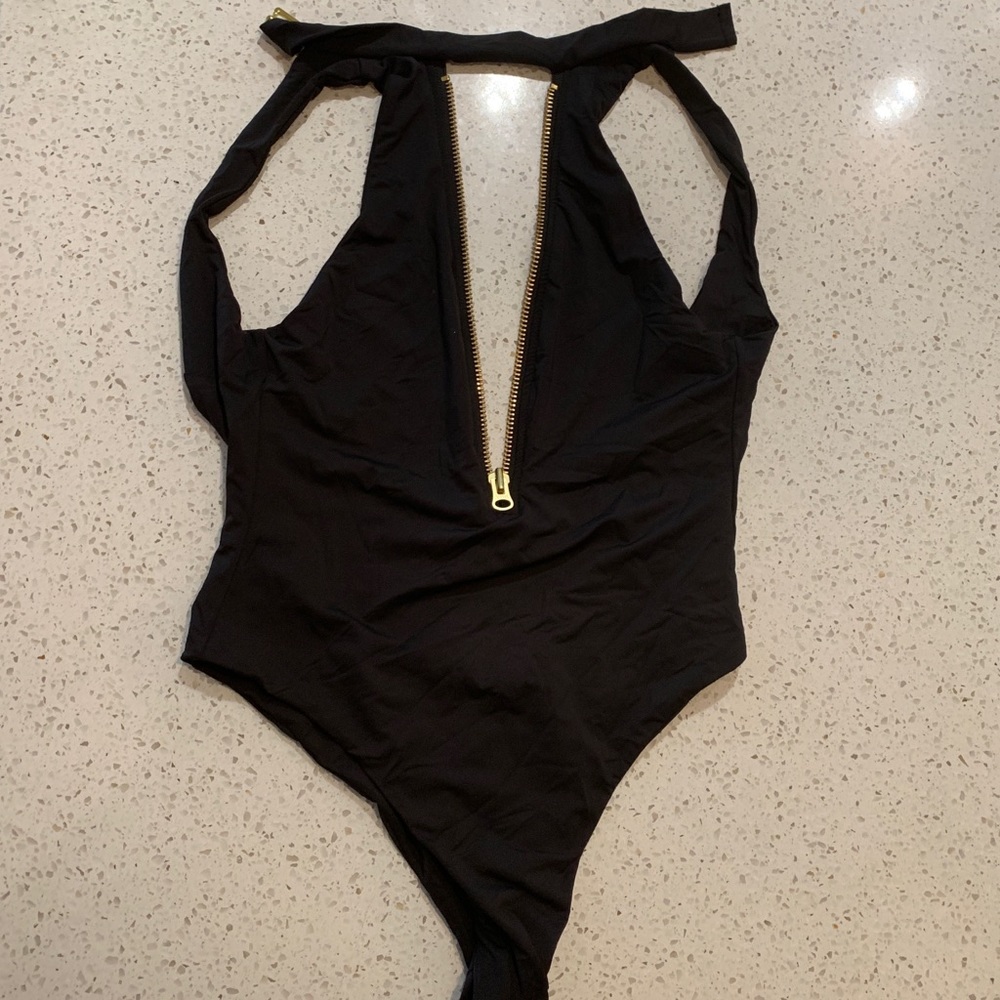 Beachbunny black zipper front one piece
